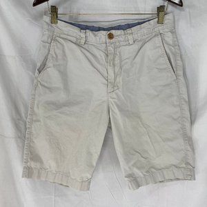 Men's J.Crew Club Shorts Size 31 x 10 Flat Front White All Cotton